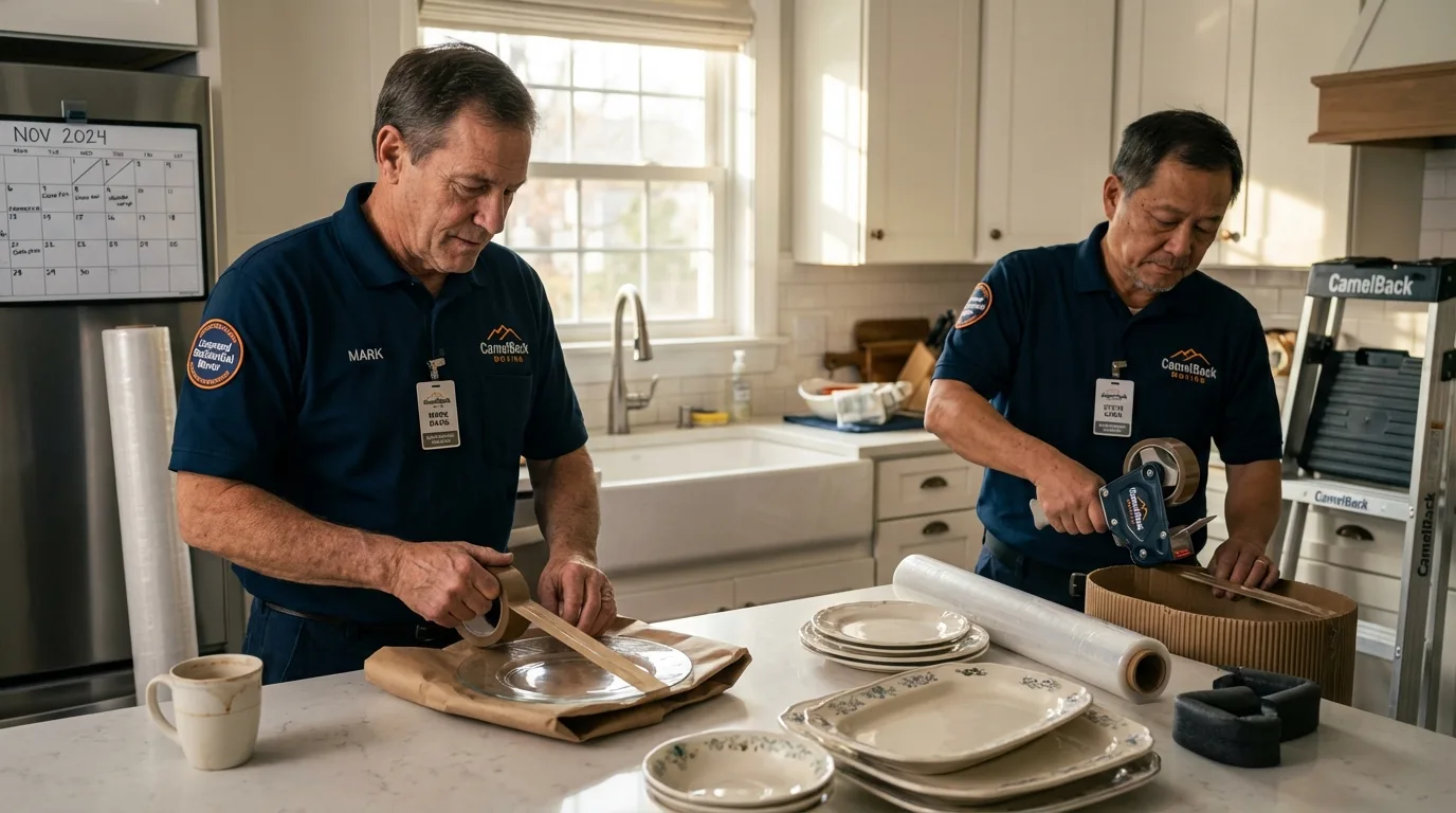 Professional crew packing kitchen dishware in Jacksonville, FL
